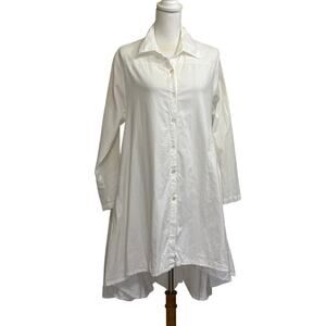 Tulip white shirtdress, medium, artsy, asymmetrical, minimalist, oversized